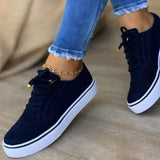 Vipkoala Women Flats Women's Casual Lace Up Shoes Female Platform Suede Footwear Ladies Comforts Breathable Vulcanized Zapatos Mujer