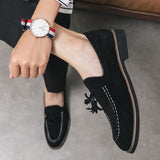 Vipkoala Trend Designer Britain Retro Pointed Tassels Suede Wedding Leather Oxford Shoes Men Casual Loafers  Formal Dress Zapatos Hombre