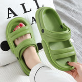 Vipkoala Women Thick Platform Slippers Summer Beach Eva Soft Slide Sandals Leisure Men Ladies Indoor Antislip Sandals Dual-purpose Shoes