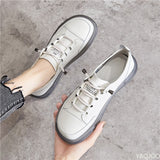 Vipkoala Genuine Leather Women's Flat Sneakers Large Size 35-41 Autumn Vulcanized Shoes Ladies Casual Shoes Comfortable Flats