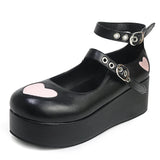 Vipkoala Heart Design Buckle Decor Platform Mary Janes Pumps Spring Dropship Platform Sweet Comfy Woman Shoes Pumps