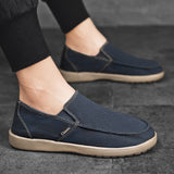 Vipkoala Men's Classic Canvas Casual Lazy Shoes Moccasin Fashion Slip On Loafer Washed Denim Vulcanized Flat Shoes zapatillas hombre