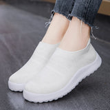 Vipkoala Fashion Women Casual Shoes Slip On Women Sock Shoes Solid Color Sneakers For Women Outdoor Ladies Flat Shoes Female Footwear