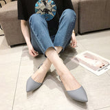 Vipkoala Ladies High Heels  Sandals PVC Solid Color Pointed Middle  Thick  Shallow Mouth Non Slip  Casual Shoes