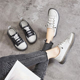 Vipkoala Genuine Leather Women's Flat Sneakers Large Size 35-41 Autumn Vulcanized Shoes Ladies Casual Shoes Comfortable Flats