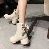 Vipkoala Luxury Women Ankle Boots Winter New Female Shoes Square Toe Chelsea Boots Women High Quality Bow Short Boots