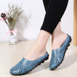 Vipkoala Sneakers Woman Casual Shoes Round Toe Women Flats Hollow Shoes Summer Slip-On Loafers Female Solid Colors Shoes Plus Size