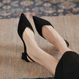 Vipkoala New Summer Fashion Pointed Toe Women's Heel Shoes Fashion Formal Dress Temperament Baotou Back Straps Without Lace Sleeves