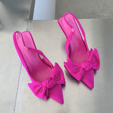 Vipkoala Summer Brand Women Slingback Sandals Shoes Fashion Bow-knot Pointed Toe Slip on Ladies Elegant Dress Pumps Shoes