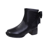 Vipkoala Luxury Women Ankle Boots Winter New Female Shoes Square Toe Chelsea Boots Women High Quality Bow Short Boots