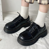 Vipkoala Japanese School Uniform Shoes Jk Student Shoes Girls Women Kawaii Lolita Soft Girl Round Toe Lolita Platform Mary Jane Shoes