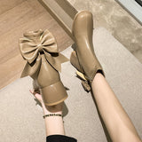 Vipkoala Luxury Women Ankle Boots Winter New Female Shoes Square Toe Chelsea Boots Women High Quality Bow Short Boots