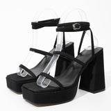 Vipkoala Summer Women's Pumps Fashion Women's Sandals Platform Ankle Buckle Strap Women's Shoes Block High Heels Sexy Ladies Shoes