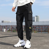 Vipkoala Harajuku Black Cargo Pants Men Multi-pocket Casual Pants Joggers Sweatpants Streetwear Fashion Male Trend Hip-Hop Loose Trousers