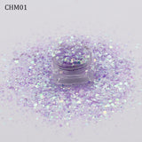 10g/Bag New Arirval Mixed Hexagon Glitter Iridescent Flakes Slice Sparkly Chunky Manicure Nail Art Decoration Accessories