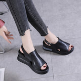 Vipkoala Women Wedge Platform Sandals Peep Toe Sandals Summer Fashion Open Toe Casual Thick Sole Sandals Footwear Zapatos Mujer