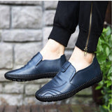 Vipkoala Men Casual Loafers Comfortable Lightweigh Flat Walking Footwear Moccasins Italian Breathable Slip on Male Leather Shoes