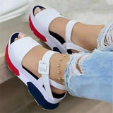 Vipkoala Women Sandals New Heels Woman Platform Wedges Shoes Ladies Summer Sandals Buckle Non-slip Beach Sandals Plus Size 35~43