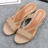 Vipkoala NEW Low Heel Sandals Thick Soled Female Wedge Outdoor Sandals Casual Slippers for Women Summer Footwear Fashion Beach Shoes