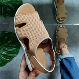 Vipkoala New Ladies Sandals Large Size Breathable Stretch Fly Woven Sandals Casual Walking Outdoor Women's Shoes Beautiful Shoes