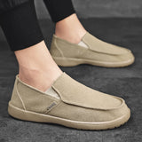 Vipkoala Men's Classic Canvas Casual Lazy Shoes Moccasin Fashion Slip On Loafer Washed Denim Vulcanized Flat Shoes zapatillas hombre