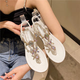 Vipkoala New Summer Flats Sandals Women Crystal Clip Toe Slippers Trend Luxury Brand Ladies Shoes Beach Causal Slides Mujer Zapatos