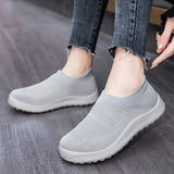 Vipkoala Fashion Women Casual Shoes Slip On Women Sock Shoes Solid Color Sneakers For Women Outdoor Ladies Flat Shoes Female Footwear