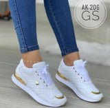 Vipkoala New Plus Size 43 Sports Shoes Autumn and Winter New Lace-up Platform Fashion Casual Non-slip Single Shoes