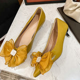 Vipkoala Spring Autumn Thin Heels Bow Sexy Sandals Women Shoes New Fashion Pumps Shoes Party Dress Shallow Lace Pointed Toe Mujer
