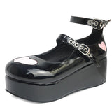 Vipkoala Heart Design Buckle Decor Platform Mary Janes Pumps Spring Dropship Platform Sweet Comfy Woman Shoes Pumps