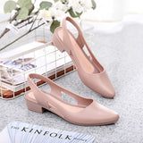 Vipkoala Fashion New Sandals Elegant Women Shallow Mouth Medium Low Heel Non-slip Shoes Breathable Casual Comfortable Jelly Sandals