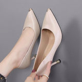 Vipkoala Women's Slingbacks Shoes Summer New Fashion Pointed Toe Pu Leather Women's High Heel Shoes Dress Office Ladies Heeled Shoes