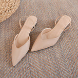 Vipkoala New Summer Fashion Pointed Toe Women's Heel Shoes Fashion Formal Dress Temperament Baotou Back Straps Without Lace Sleeves