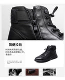 Vipkoala Ankle Boots Black PU Leather Men Shoes Autumn Winter Comfortable High-top Casual Shoes Fashion Leahter Platform Boots Man