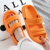 Vipkoala Women Thick Platform Slippers Summer Beach Eva Soft Slide Sandals Leisure Men Ladies Indoor Antislip Sandals Dual-purpose Shoes