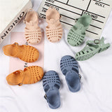 Vipkoala Children Sandals Girls Boys Soft Princess Shoes Candy Jelly Beach Roman Slippers Outdoor PVC Hollow Out Kids Shoes