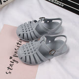 Vipkoala Children Sandals Girls Boys Soft Princess Shoes Candy Jelly Beach Roman Slippers Outdoor PVC Hollow Out Kids Shoes