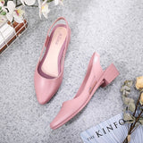 Vipkoala Fashion New Sandals Elegant Women Shallow Mouth Medium Low Heel Non-slip Shoes Breathable Casual Comfortable Jelly Sandals