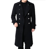 Vipkoala Long dust coat Men Winter Warm Trench Woolen Cloth Coat Mens Double Breasted Slim Casual Jackets Solid Business Outwear