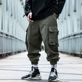 Vipkoala Harajuku Black Cargo Pants Men Multi-pocket Casual Pants Joggers Sweatpants Streetwear Fashion Male Trend Hip-Hop Loose Trousers