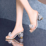 Vipkoala Comemore Summer Women Slippers Crystal Transparent Jelly Sandals Pumps Elegant High Heels Ladies Party Female Women's Shoes