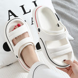 Vipkoala Women Thick Platform Slippers Summer Beach Eva Soft Slide Sandals Leisure Men Ladies Indoor Antislip Sandals Dual-purpose Shoes