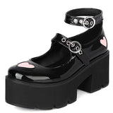 Vipkoala Heart Design Buckle Decor Platform Mary Janes Pumps Spring Dropship Platform Sweet Comfy Woman Shoes Pumps