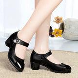 Vipkoala Women Light Weight Wine Red Office Square Heel Pumps Lady Casual High Quality Black Pu Leather Party Shoeshjm7