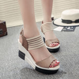 Vipkoala Summer New Fashion All-match Wedge Heel Fish Mouth Women's Shoes Super High Heel Sandals Platform Height Increase Sandals