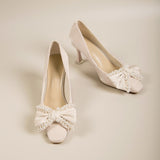 Vipkoala New Sexy Fashion Women High-heeled Shoes Stiletto Bowknot Beaded Wedding Shoes Women Luxury Party Casual Women Shoes