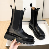 Vipkoala New Luxury Chelsea Boots Women Ankle Boots Chunky Winter Shoes Platform Ankle Boots Slip on Chunky Heel BV Boot Brand Designer