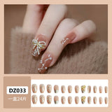 24pcs Ballet False Nail Full Cover Fake Nail Butterfly Love Nails Tip French Coffin Nails Press on Nails Free Shipping