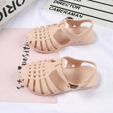 Vipkoala Children Sandals Girls Boys Soft Princess Shoes Candy Jelly Beach Roman Slippers Outdoor PVC Hollow Out Kids Shoes