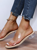 Vipkoala Fashion Summer Women Sandals Shoes Luxury Beach Ladies Clear Sandal Comfortable High Heels Woman Transparent Medium Heel New